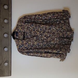Gloria Vanderbilt Floral Button Down Blouse SZ 2X